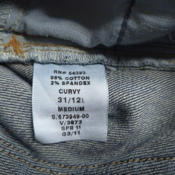 Gap 1969 Womens Curvy Bootcut Jeans 12 Short Medium Wash Stretch Altered - Picture 8 of 8